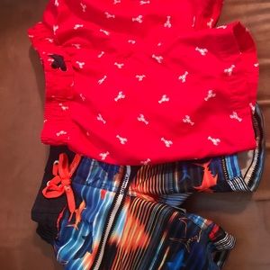 2 pairs toddler boys swim trunks 2T